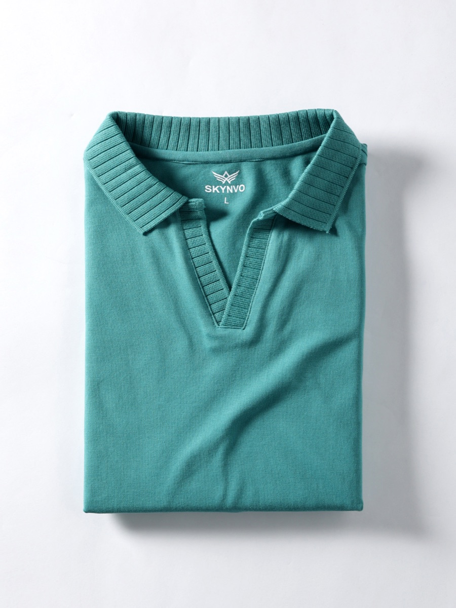 Polo V-Neck Old Money – Lagoon