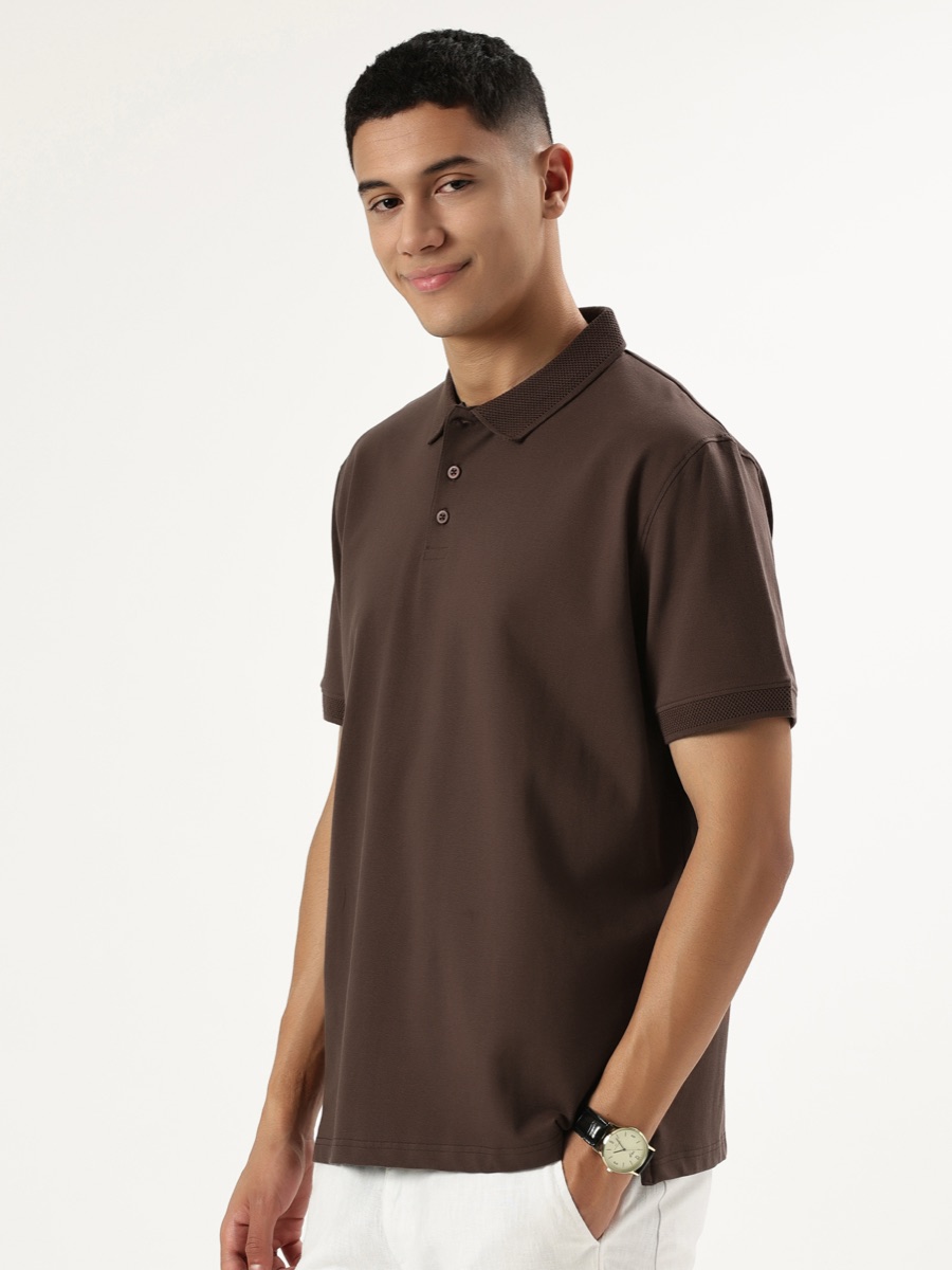 Classic Mode Half-Sleeve Polo – Brown