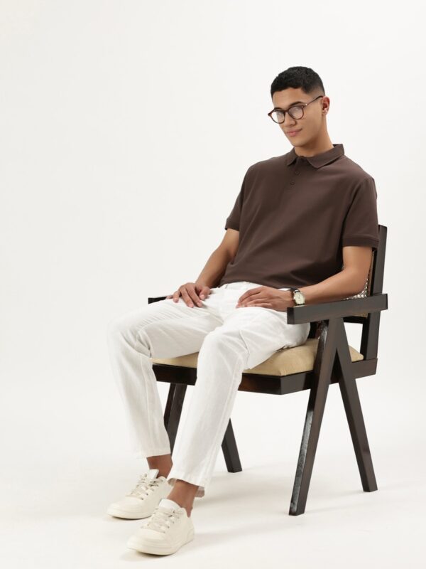 Classic Mode Half-Sleeve Polo - Brown