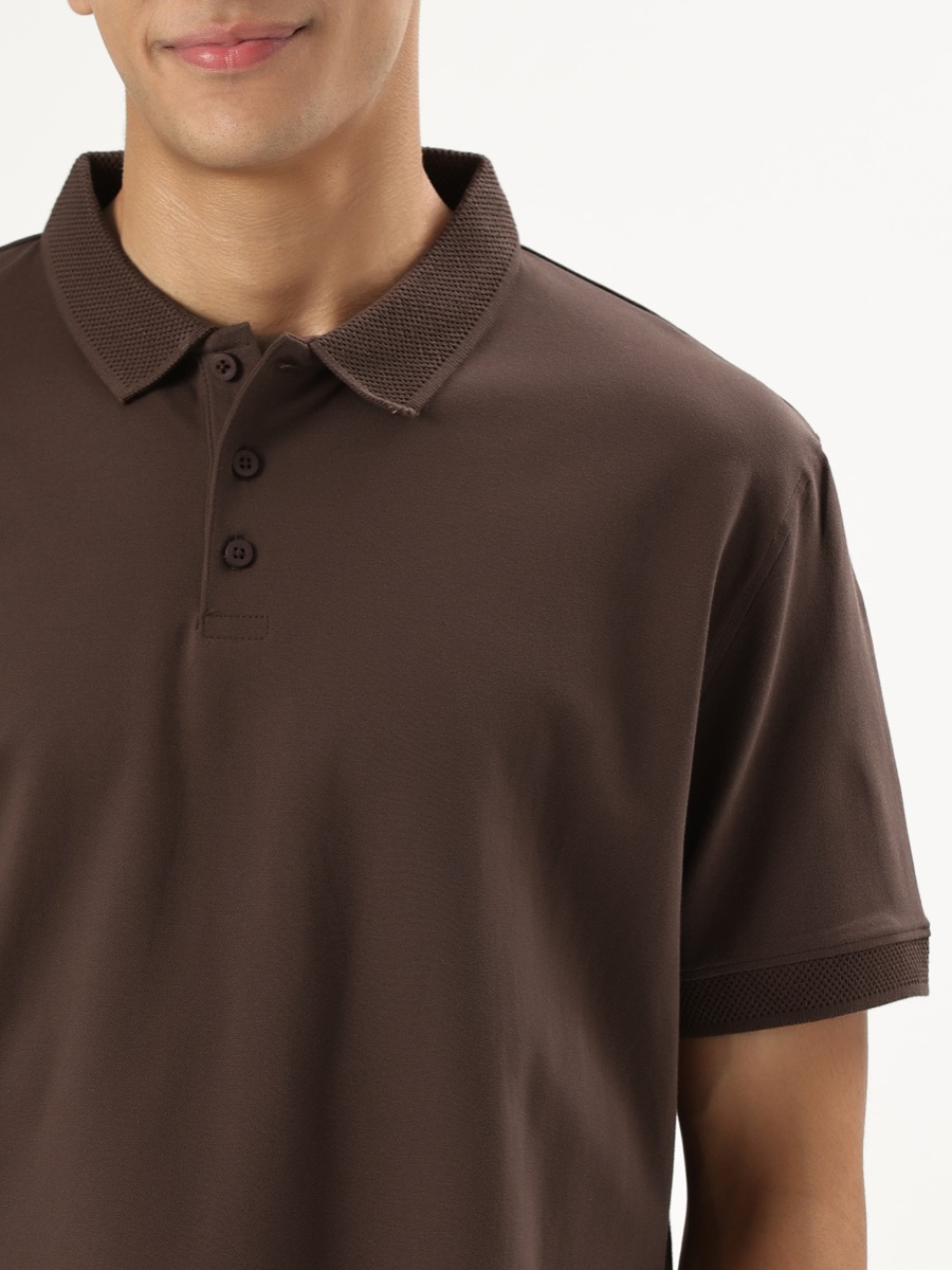 Classic Mode Half-Sleeve Polo – Brown