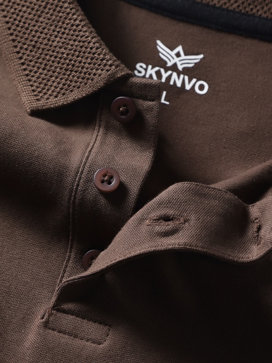 Classic Mode Half-Sleeve Polo – Brown