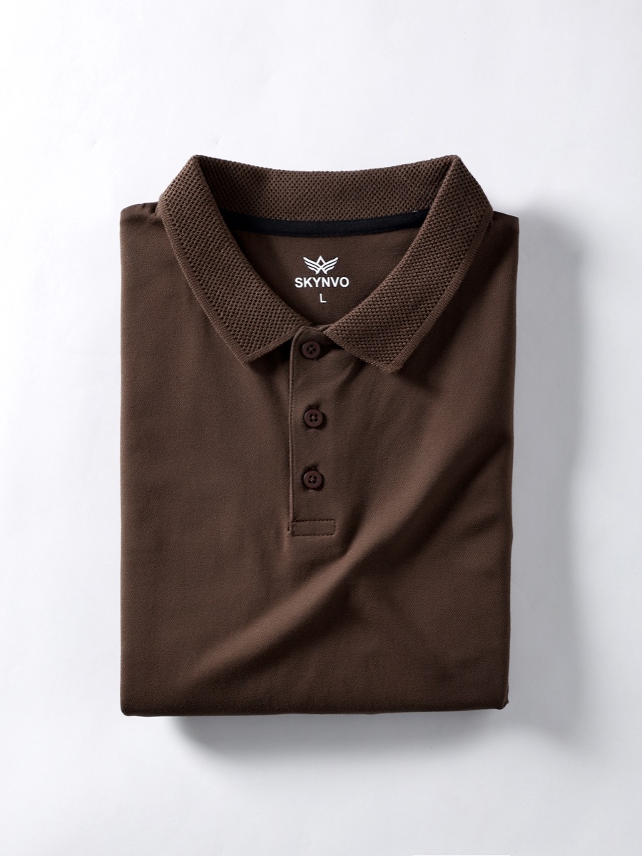 Classic Mode Half-Sleeve Polo – Brown
