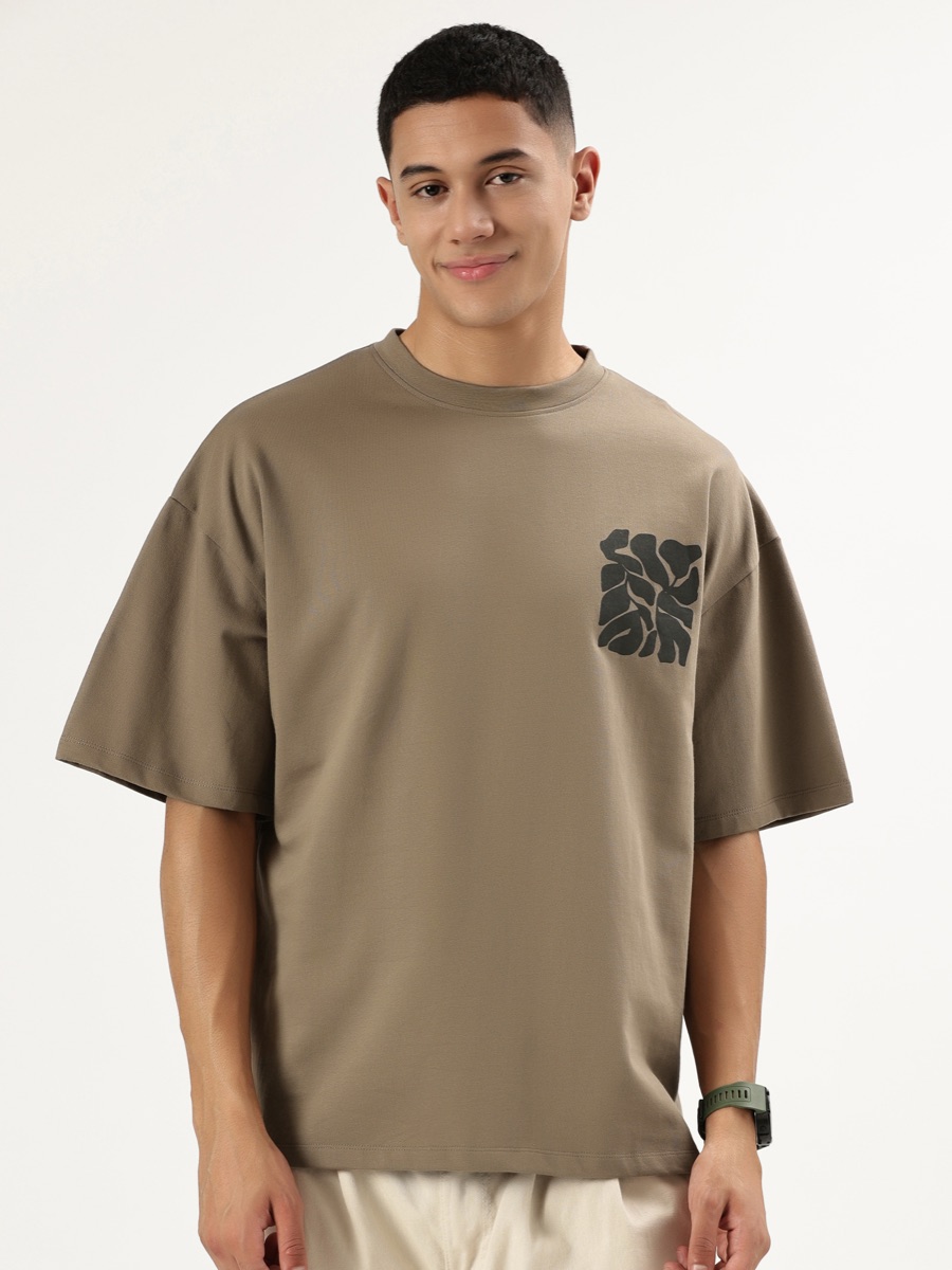 Offbeat Oversized Tee – Sandstone