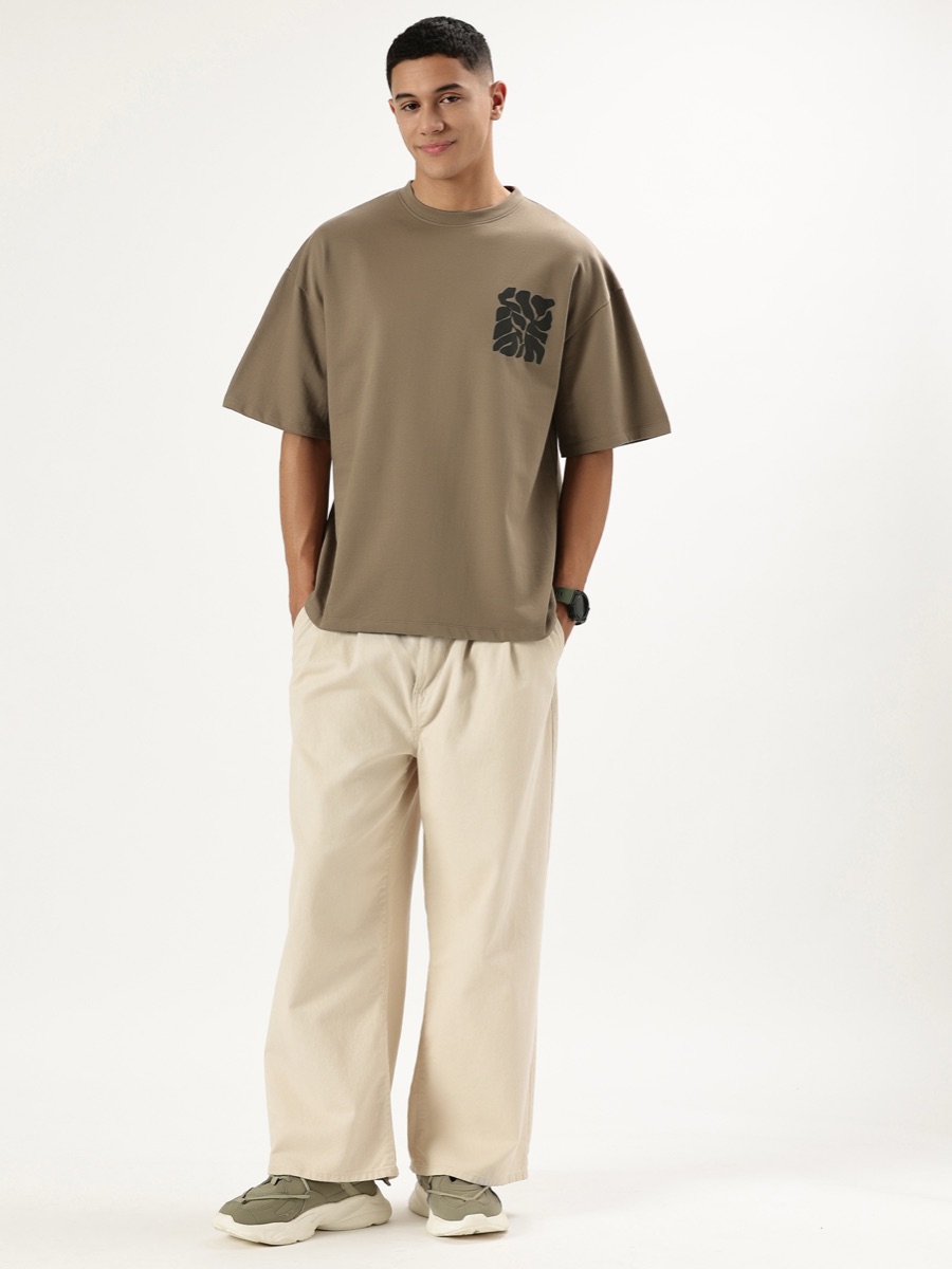 Offbeat Oversized Tee – Sandstone