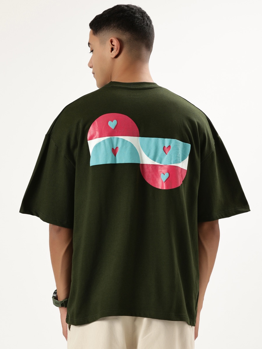 Offbeat Oversized Tee – Moss Green