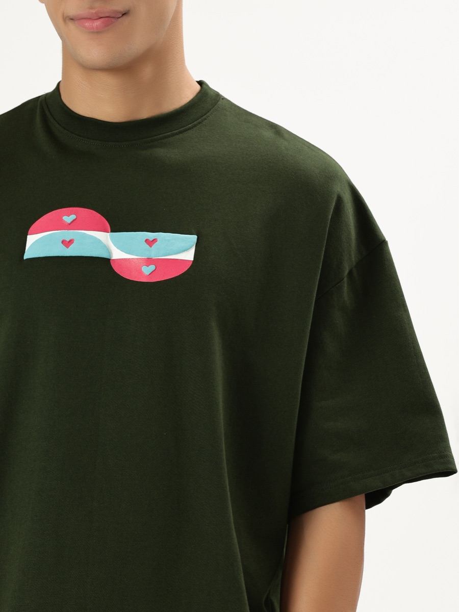 Offbeat Oversized Tee – Moss Green